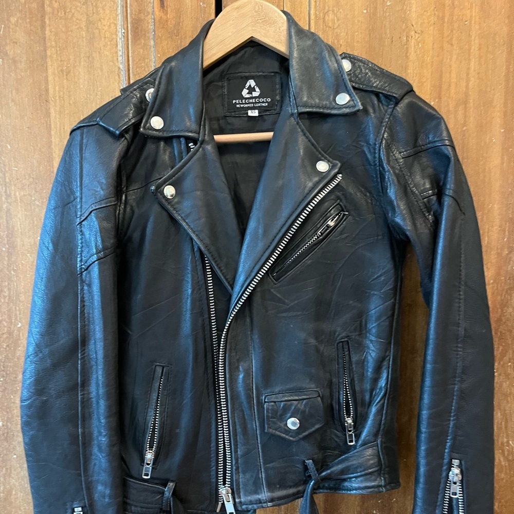 Soft leather motorcycle jacket. XS or a